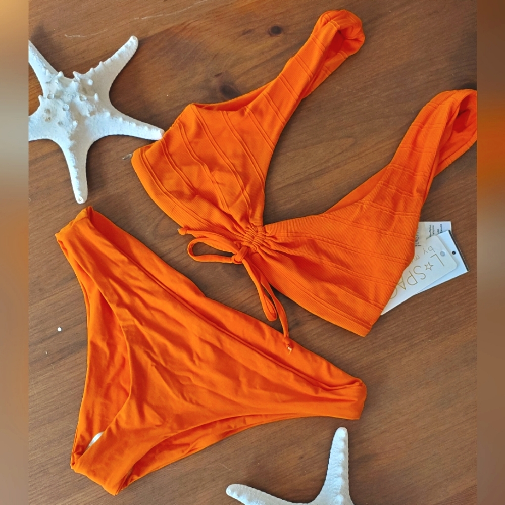 NWT L*Space Sandy Bikini Bottom in Tangerine in Size S